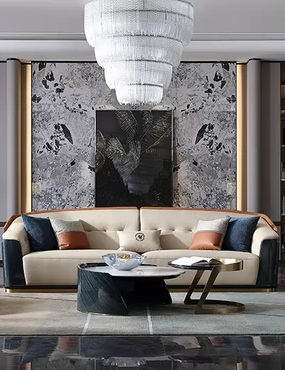 梵巴赫现代轻奢全真皮沙发组合伊甸园