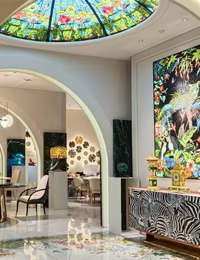 丰辉石业-背景画+餐边柜