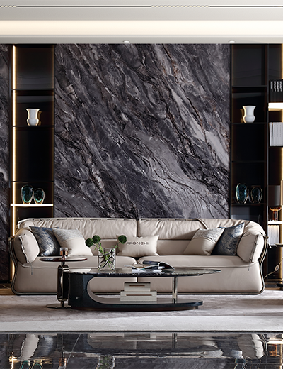 Fanbach Modern Light Luxury Full Genuine Leather Sofa Combination - Leisure Style