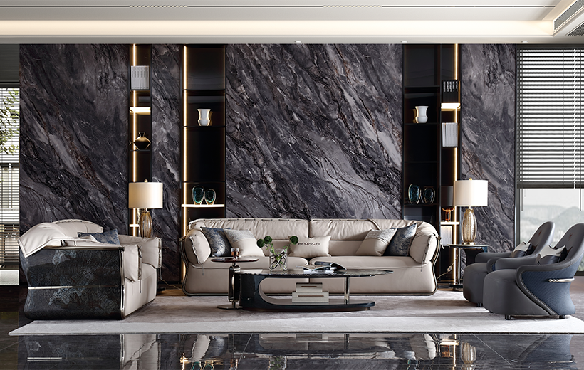 Fanbach Modern Light Luxury Full Genuine Leather Sofa Combination - Leisure Style