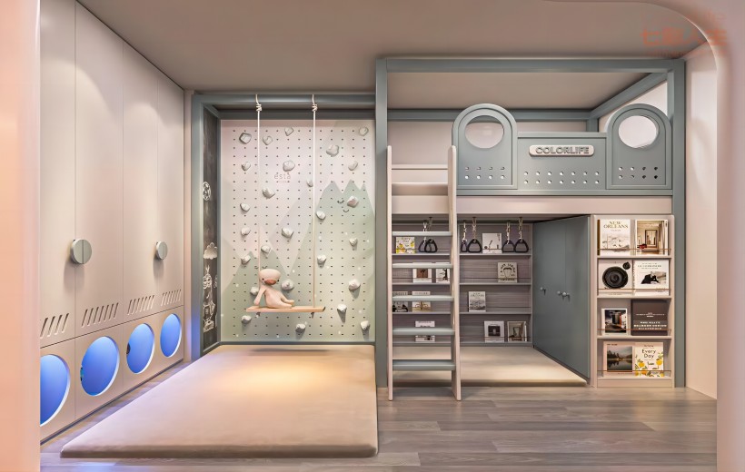 七彩人生儿童房游玩高低床